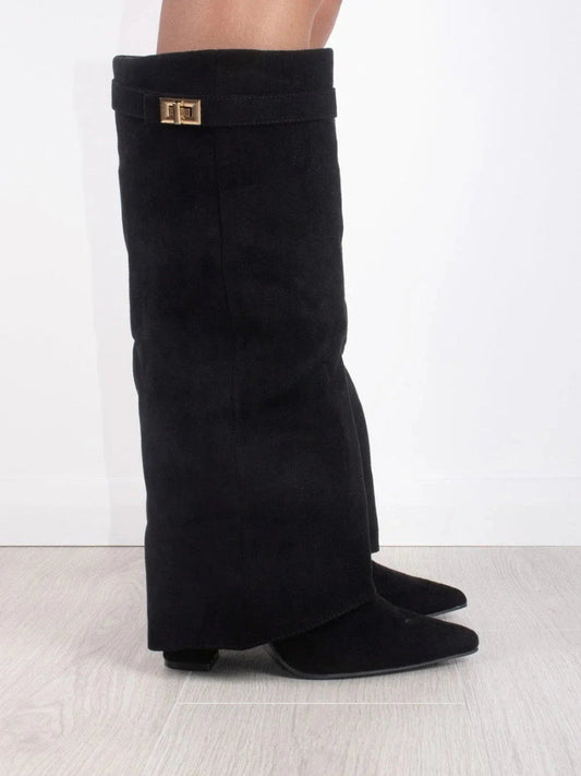 Ariana | Women’s Leather Thigh-High Boots with Buckle Detail