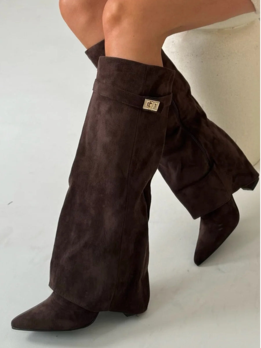 Ariana | Women’s Leather Thigh-High Boots with Buckle Detail