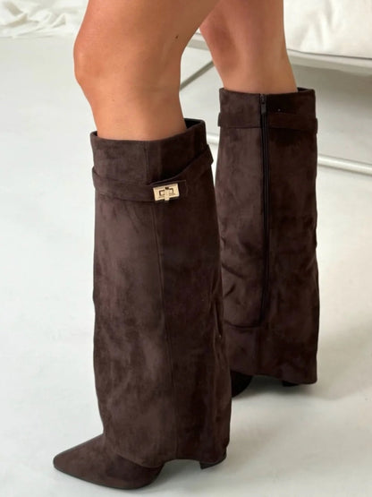 Ariana | Women’s Leather Thigh-High Boots with Buckle Detail