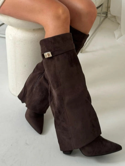 Ariana | Women’s Leather Thigh-High Boots with Buckle Detail