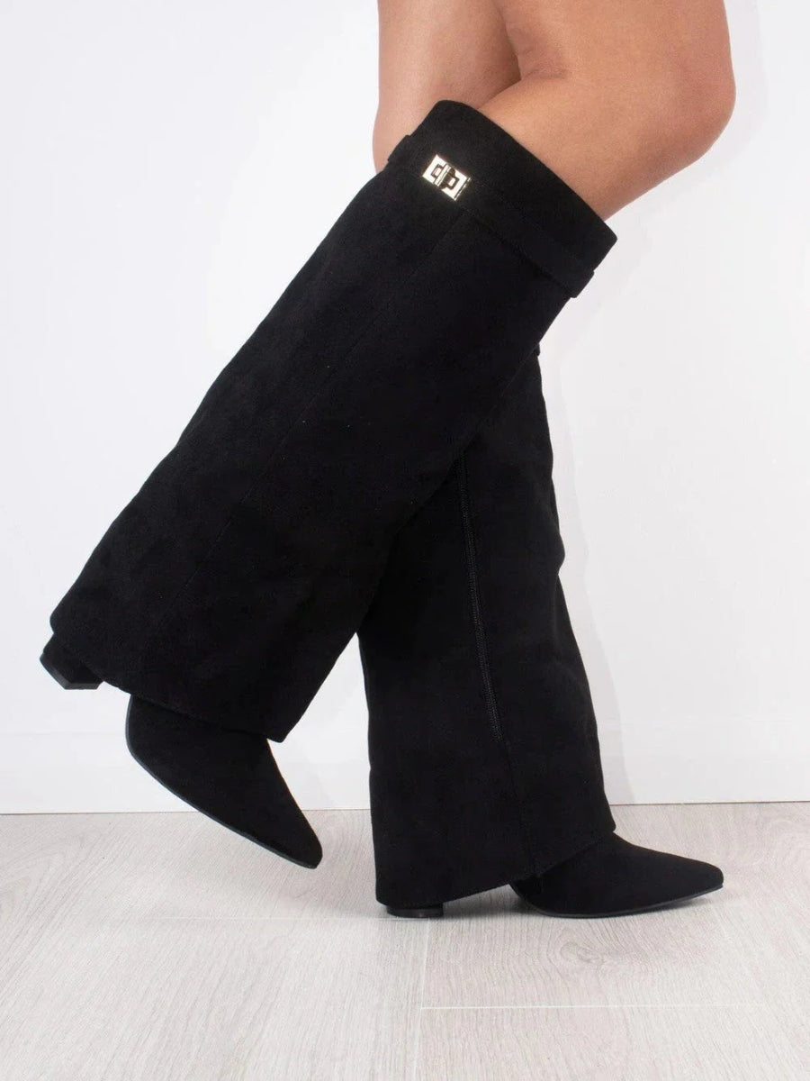 Ariana | Women’s Leather Thigh-High Boots with Buckle Detail