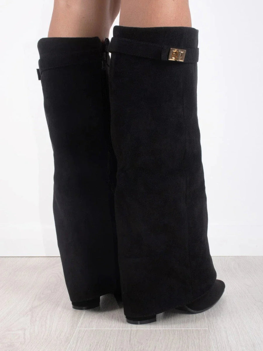 Ariana | Women’s Leather Thigh-High Boots with Buckle Detail
