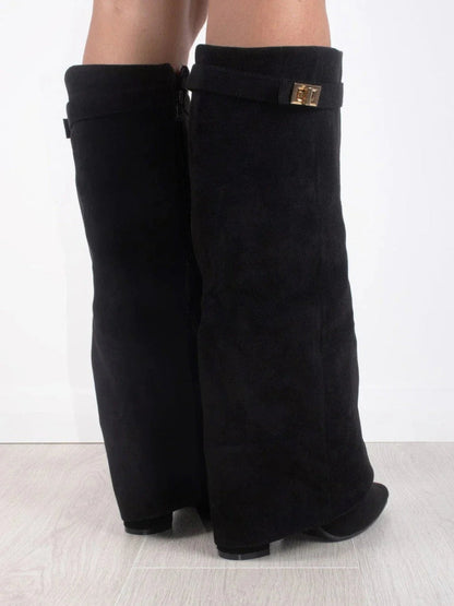 Ariana | Women’s Leather Thigh-High Boots with Buckle Detail