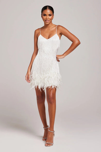 Vivienne | Women’s Cocktail Dress with Fringe Feather Details