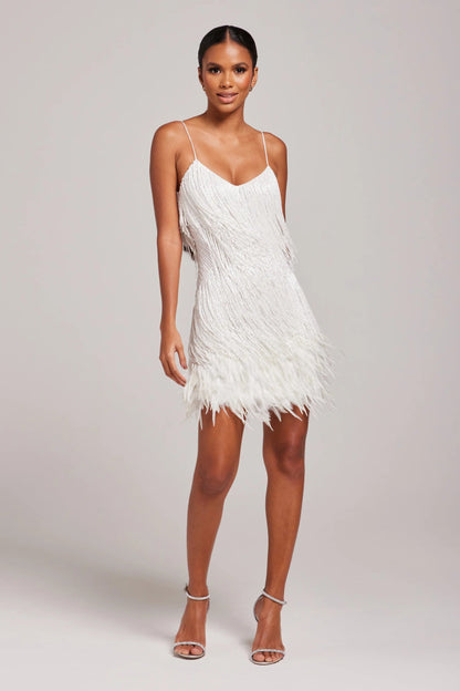 Vivienne | Women’s Cocktail Dress with Fringe Feather Details