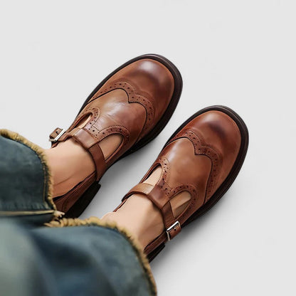 Clara | Classic Women’s Leather T-Strap Shoes