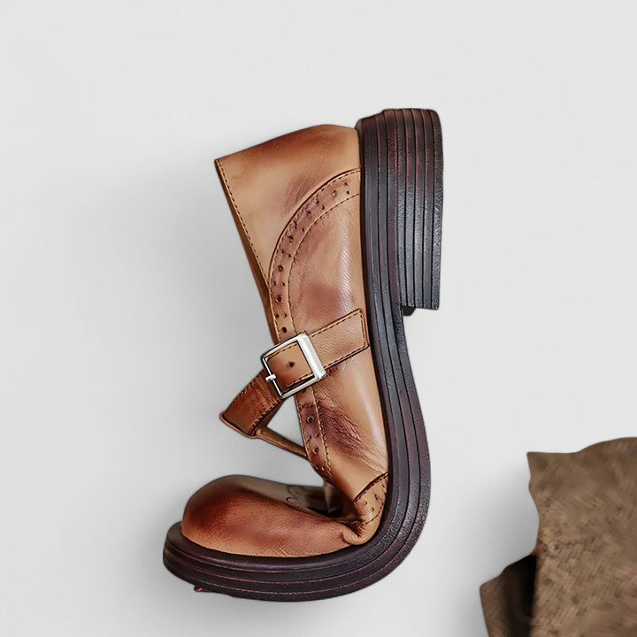 Clara | Classic Women’s Leather T-Strap Shoes