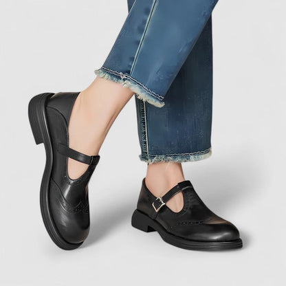 Clara | Classic Women’s Leather T-Strap Shoes