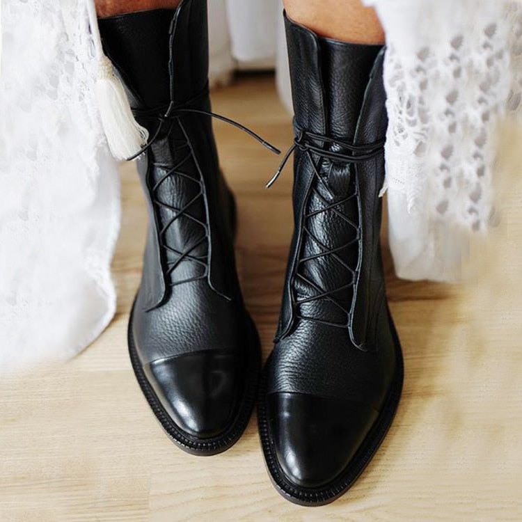 Lila | Women’s Lace-Up Leather Ankle Boots