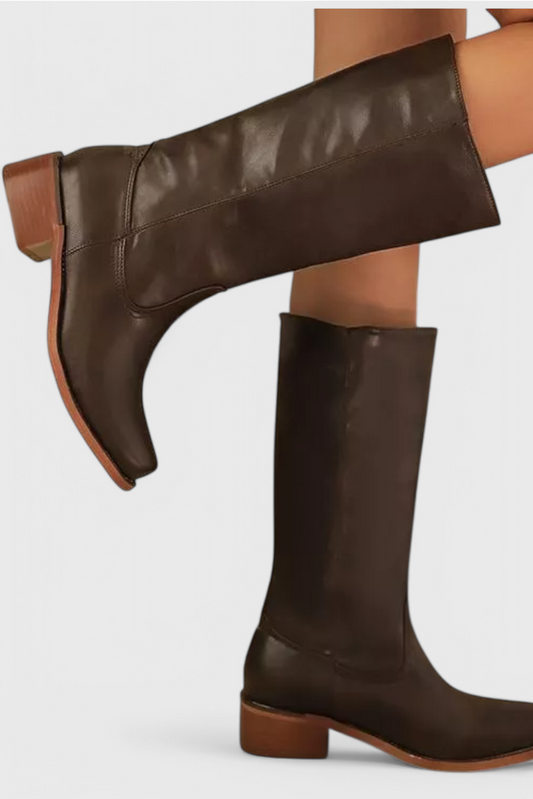 Aurora | Women’s Leather Knee-High Boots with Heels