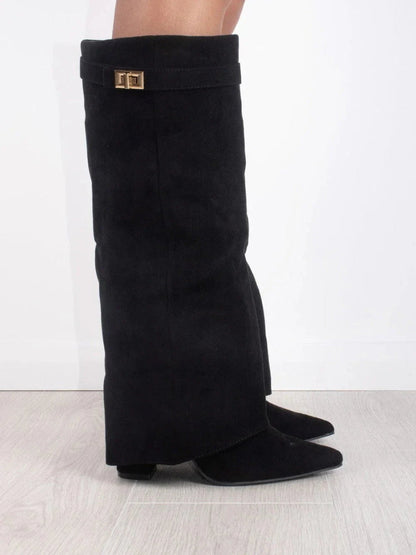 Ariana | Women’s Leather Thigh-High Boots with Buckle Detail